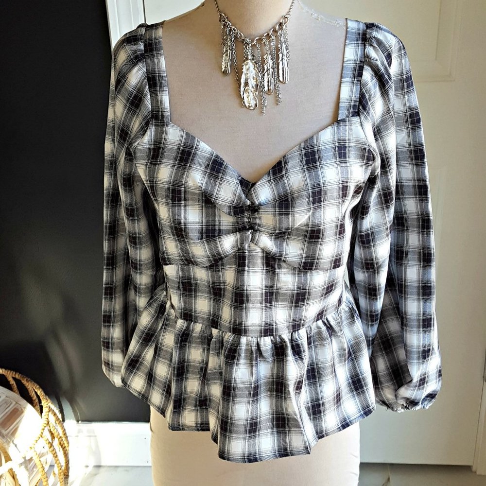 NWOT! Anthropologie's PLEIONE PEMPLUM Blouse SZ L